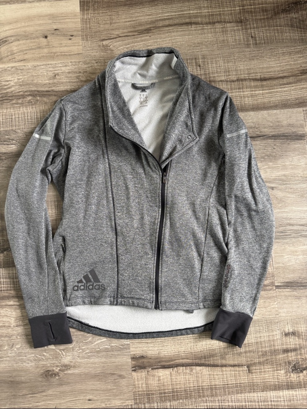 adidas Women's Grey Heather Full-Zip Performance Jacket